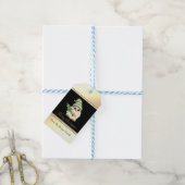Kabouter dennenboom, goud zwart - Persoonlijk Cadeaulabel (Met Touw)