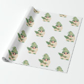 Kabouter dennenboom vrolijk kerstfeest cadeaupapier (Uitgerold)
