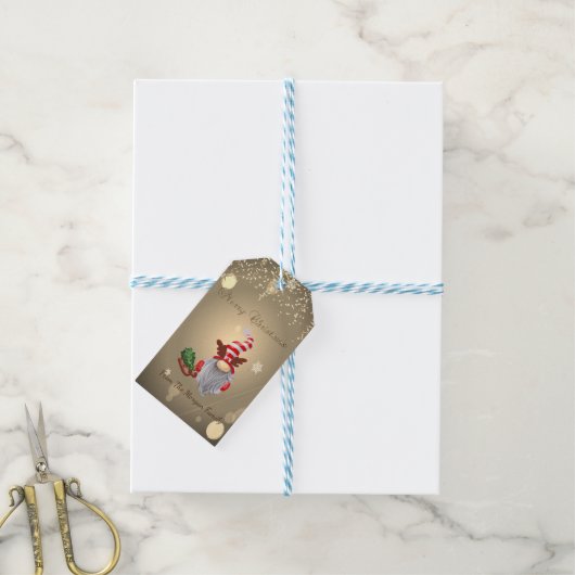 Kabouter Dennenslee Confetti Cadeaulabel (Met Touw)