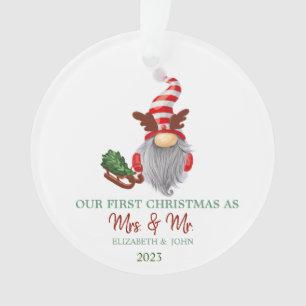 Kabouter Dennenslee Sleigh Onze Eerste Kerstmis Ornament