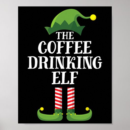 Kabouter die koffie drinkt, bijpassende gezinsgroe poster (Voorkant)