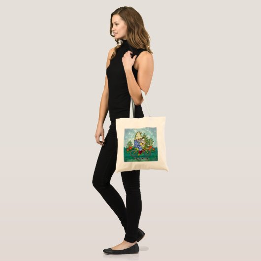 Kabouter die op een fiets rijdt tote bag (Voorkant (model))