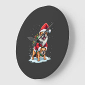 Kabouter die op Engelse Bulldog Kerstmis Kerst Jon Grote Klok (Hoek)