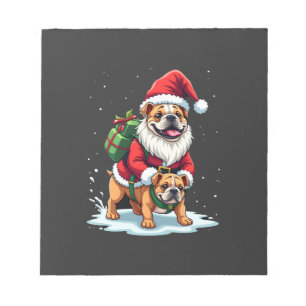 Kabouter die op Engelse Bulldog Kerstmis Kerst Jon Notitieblok