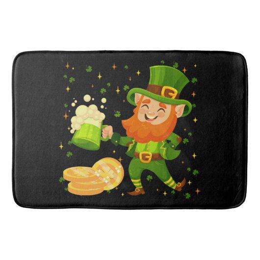 Kabouter drinkt bier St. Patrick's Day Badmat (Voorkant)