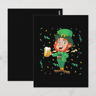 Kabouter drinkt bier St. Patrick's Day Briefkaart