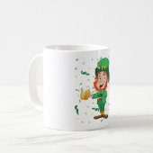 Kabouter drinkt bier St. Patrick's Day Koffiemok (Voorkant links)