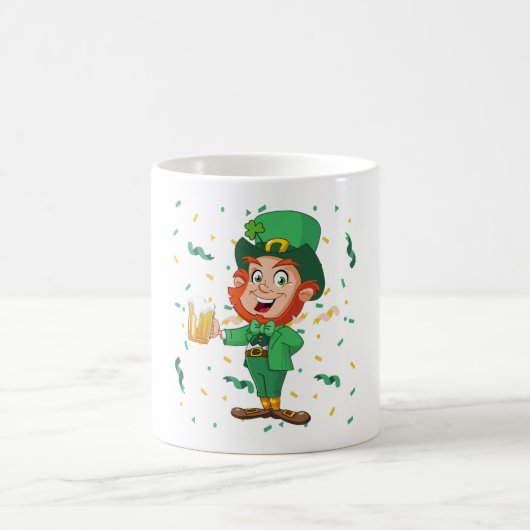 Kabouter drinkt bier St. Patrick's Day Koffiemok (Center)