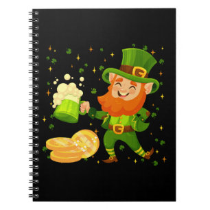 Kabouter drinkt bier St. Patrick's Day Notitieboek