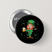 Kabouter drinkt bier St. Patrick's Day Ronde Button 5,7 Cm (Voorkant /achterkant)