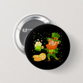 Kabouter drinkt bier St. Patrick's Day Ronde Button 5,7 Cm (Voorkant /achterkant)