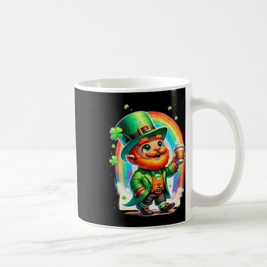 Kabouter drinkt koffie Ierse St. Patrick's Day Koffiemok (Rechts)