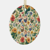 Kabouter een bloempatroonontwerp keramisch ornament (Rechts)
