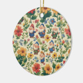 Kabouter een bloempatroonontwerp keramisch ornament (Links)