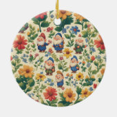 Kabouter een bloempatroonontwerp keramisch ornament (Achterkant)