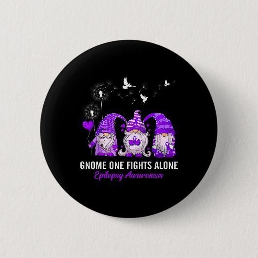 Kabouter Eén Vecht Alleen Tegen Epilepsiebewustzij Ronde Button 5,7 Cm (Voorkant)