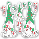 Kabouter Elf Kerst Sticker (Voorkant)
