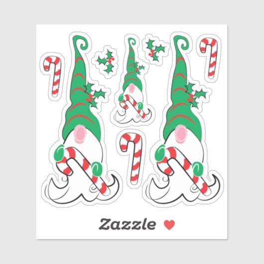 Kabouter Elf Kerst Sticker (Vel)