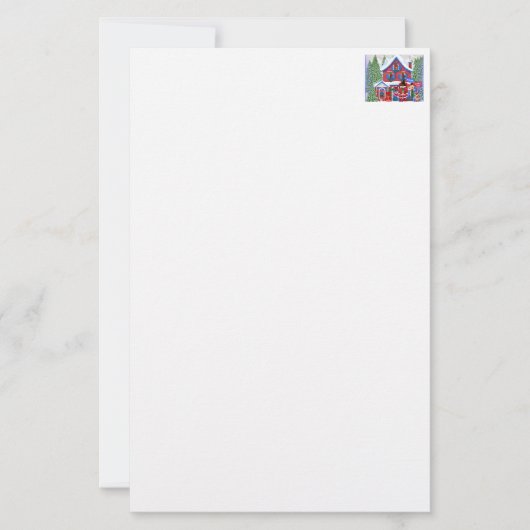 Kabouter Elfen Kerst Kantoorartikelen Briefpapier (Voorkant)