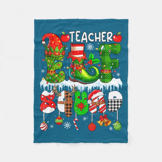 Kabouter Elfen Squad Kerst Kleurrijke Elf Hoed Scu Fleece Deken (Voorkant)