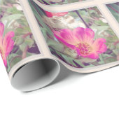 Kabouter en een mooie roze bloem cadeaupapier (Rol Hoek)