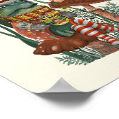 Kabouter en pad op paddenstoel Kerstmuur Kunst Poster (Hoek)