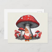 Kabouter en Reuzen Rode Paddenstoelen Briefkaart (Voorkant / Achterkant)