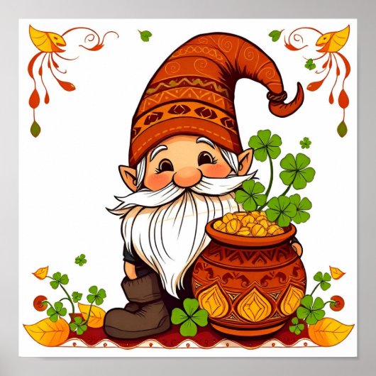 Kabouter Fijne St. Patrick's Dag Klaver Poster (Voorkant)