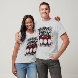 Kabouter geruite Kerst Wonderbare Tijd Vakantie T-shirt