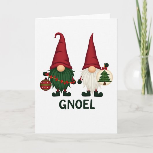 Kabouter Gnoel Grappige Kerstkaart Kaart (Voorkant)