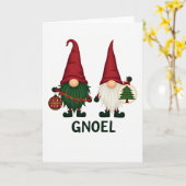 Kabouter Gnoel Grappige Kerstkaart Kaart (Gele Bloem)