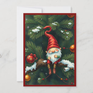 Kabouter Grappig Trendy Whimsiek Fantasie Geen fot Feestdagenkaart
