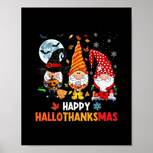 Kabouter Hallothanksmas Halloween Dankdag Kerstmis Poster (Voorkant)