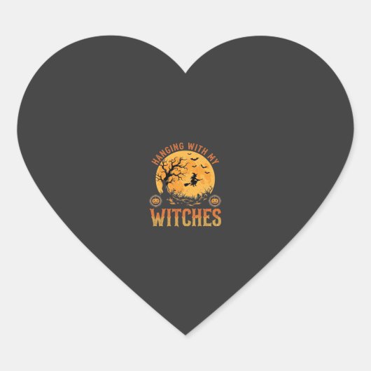 Kabouter Halloween met mijn Heksen Hart Sticker (Voorkant)