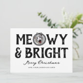 Kabouter & Helder Doodle Kat Foto Kerstmis Feestdagenkaart (Staand voorkant)