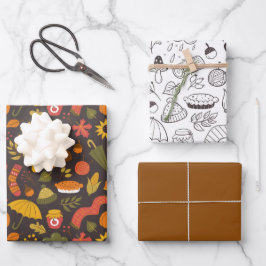 Kabouter Herfst Cute Doodle Inpakpapier Vel