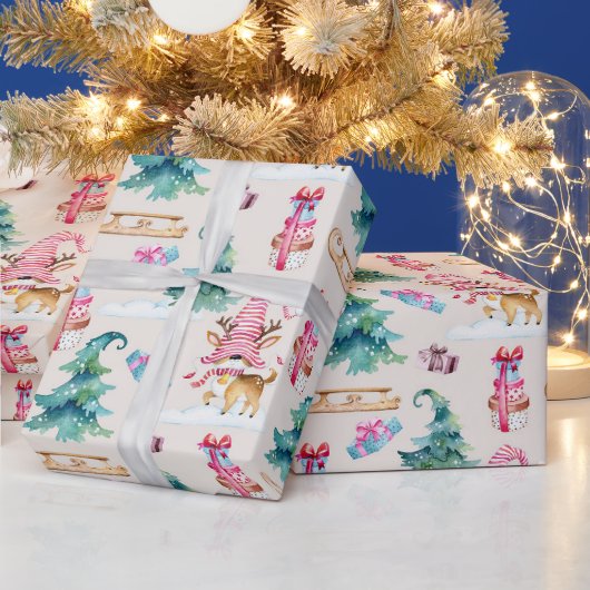 Kabouter Hert Kerstmis Cadeaupapier (Feestdagen)