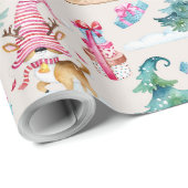 Kabouter Hert Kerstmis Cadeaupapier (Rol Hoek)