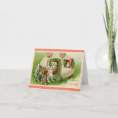 Kabouter in ei kindervakantiewenskaart feestdagen kaart (Voorkant)