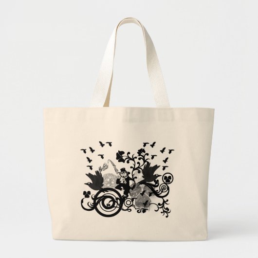 Kabouter in het zwart grote tote bag (Voorkant)