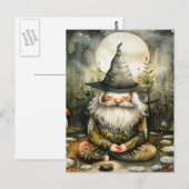 Kabouter in zijn Zen-tuin Briefkaart (Voorkant / Achterkant)