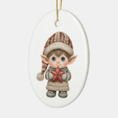 Kabouter Jongen Elf Keramisch Ornament (Links)