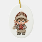Kabouter Jongen Elf Keramisch Ornament (Achterkant)