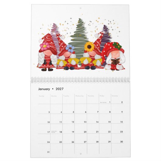 Kabouter Kalender Elk Jaar Schattig Leuk (Jan 2027)
