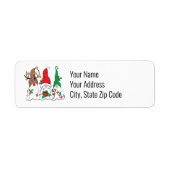 Kabouter Kerst Elf Trio Adres Etiket (Voorkant)