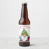 Kabouter Kerst Fles Labels Bier Etiket (Voorkant)