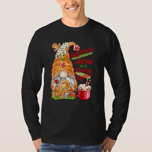 Kabouter Kerst Gingerbread en Cacao Prettig Kerstm T-shirt (Voorkant)