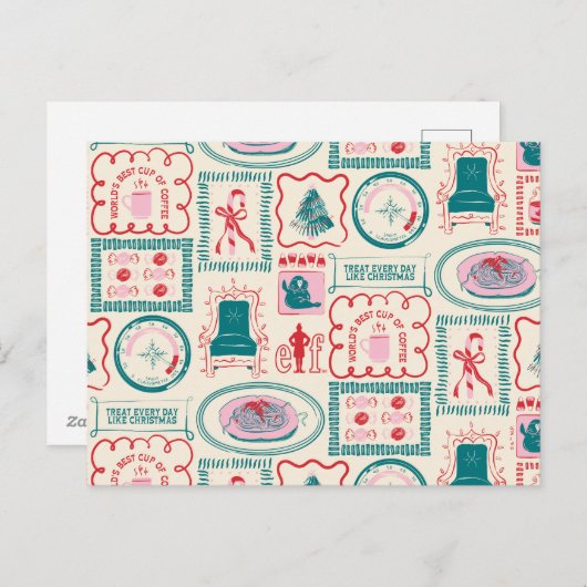 Kabouter Kerst Icon Patroon Feestdagenkaart (Voorkant / Achterkant)