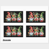 Kabouter Kerst Kabouters Prettig Kerstmis Xmas Rechthoekige Sticker (Vel)