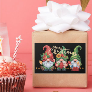 Kabouter Kerst Kabouters Prettig Kerstmis Xmas Rechthoekige Sticker